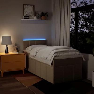 Boxspring met matras stof crèmekleurig 90x200 cm