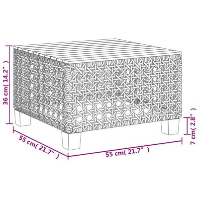 8-delige Loungeset met kussens poly rattan zwart