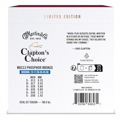 Martin Strings MEC13 Clapton's Choice Phosphor Bronze Medium 20th Anniversary Edition 13-56 snarenset voor westerngitaar Martin Strings MEC13 Clapton's Choice Phosphor Bronze Medium 20th Anniversary Edition 13-56 snarenset voor westerngitaar