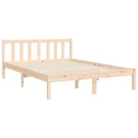 Bedframe met hoofdbord massief hout - thumbnail