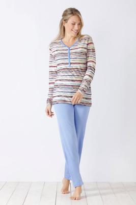 Speels gestreepte dames pyjama Hajo