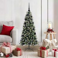 Kunstkerstboom met 150 LED Groen 120 cm PVC en Plastic en Staal - thumbnail