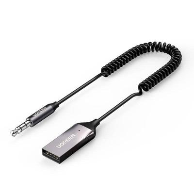 Ugreen CM309 Bluetooth 5.0 audio-ontvanger USB-kabel audio-adapter AUX jack Zwart