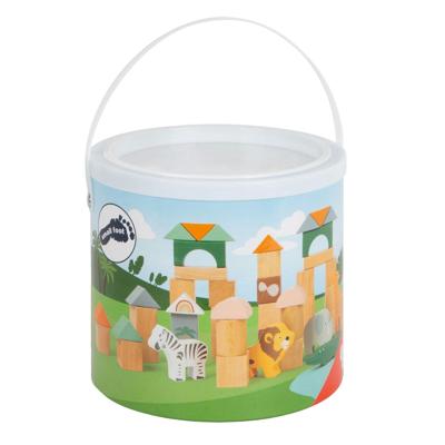Dieren houten bouwstenen - 50-delige set