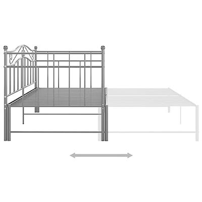 Slaapbankframe uittrekbaar metaal grijs 90x200 cm