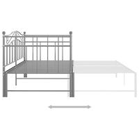 Slaapbankframe uittrekbaar metaal grijs 90x200 cm - thumbnail