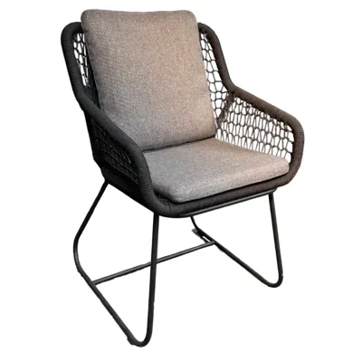 Tuinstoel Portofino touw - Zwart