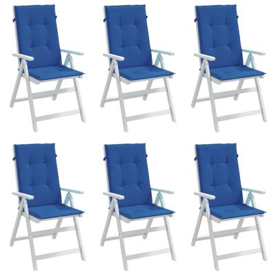 VidaXL Tuinstoelkussens 6 st hoge rug 120x50x3 cm stof koningsblauw VidaXL Tuinstoelkussens 6 st hoge rug 120x50x3 cm stof koningsblauw