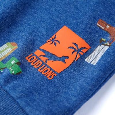 Kindertrui 92 gemleerd donkerblauw