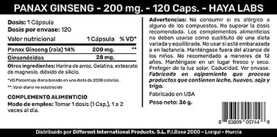 Panax Ginseng Haya Labs 120caps