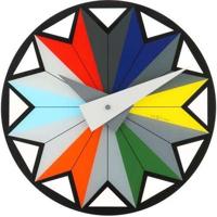 NeXtime klok 8163 circus, ø43 cm, wall, black/ multi-color - thumbnail
