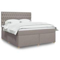 Boxspring met matras stof taupe 180x200 cm - thumbnail