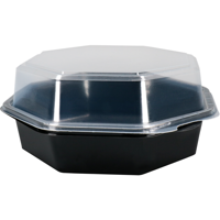 Bak | PS | 640ml | Ø190mm | incl. Deksel | octaviewbox | 60mm | zwart/transparant | 250 stuks - thumbnail