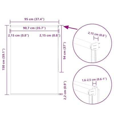 Rolgordijn verduisterend 95x150cm stofbreedte 90,7 cm polyester