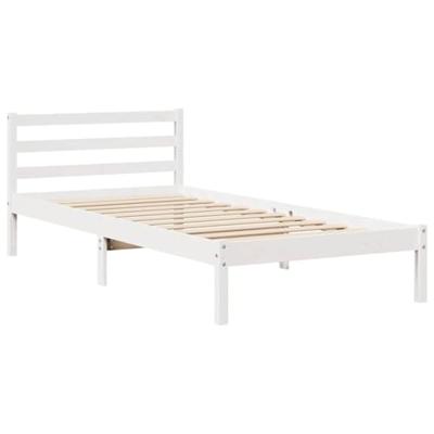 Bedframe zonder matras massief grenenhout wit 75x190 cm