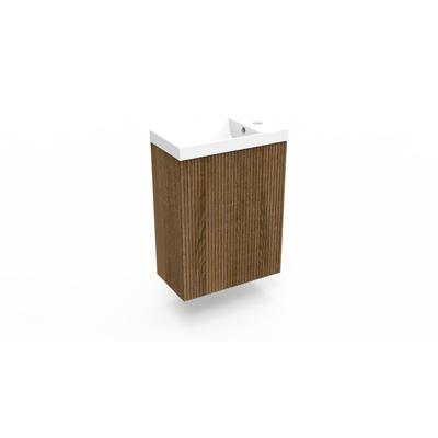 Fonteinkast Cafe Oak Arcqua Ridge 40x55x28 cm Incl. Fontein Glans Wit Met Overloop Arcqua