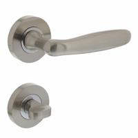 Intersteel Deurkruk Bjorn op rozet met toilet-/badkamersluiting - nikkel mat - thumbnail