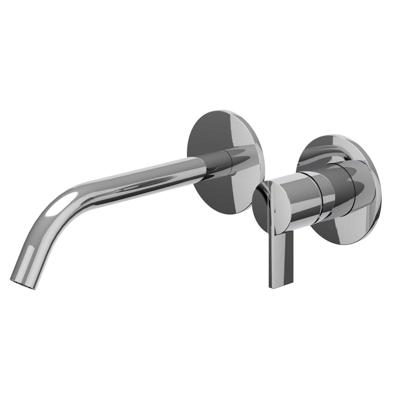 IVY Pact Wastafelkraan Afbouwdeel - 2-Gats Wandmontage - Gebogen Uitloop - Chroom