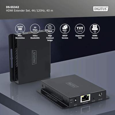 Digitus DS-55342 HDMI-extender HDMI, Infrarood Via netwerkkabel RJ45 30 m Digitus DS-55342 HDMI-extender HDMI, Infrarood Via netwerkkabel RJ45 30 m