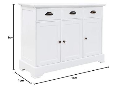 Dressoir met 3 deuren 105x35x77,5 cm MDF en grenenhout