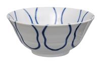 Keramische Blauw-Witte Kom - Mixed Bowls - 500ml - 15 x 7cm - thumbnail