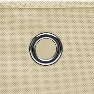 VidaXL Opbergboxen 10 st 32x32x32 cm stof crèmekleurig