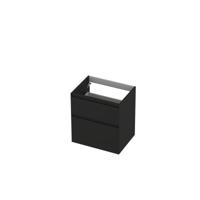 INK - Onderkast 2 Laden Greeploos Gelakt 45gr A-symmetrisch - 600x450x650 Mm - Mat Zwart - thumbnail