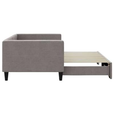 Slaapbank met onderschuifbed 90x200 cm stof taupe