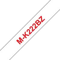 Brother M-K222BZ Rood op wit labelprinter-tape - thumbnail