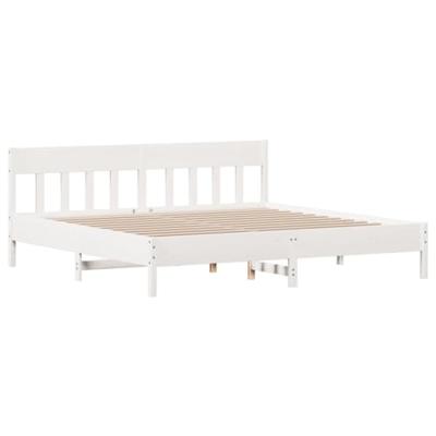 Bedframe zonder matras massief grenenhout wit 200x200 cm