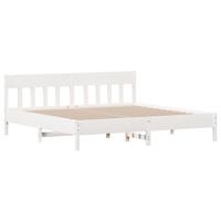 Bedframe zonder matras massief grenenhout wit 200x200 cm - thumbnail
