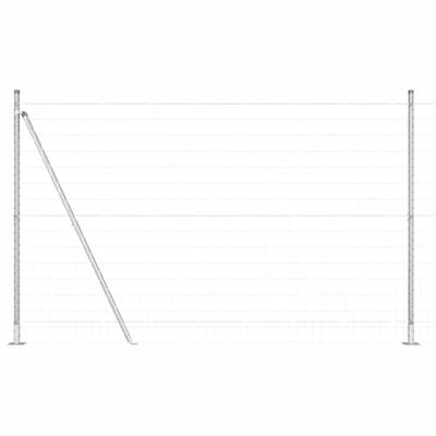 VidaXL Hek met paal zilver 1,4 x 10 m staal