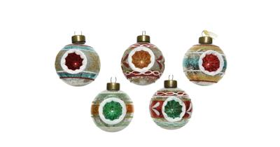 Kerstbal Glas Reflex Antiek Ø6cm Assorti 1st