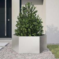 VidaXL Plantenbak zeshoek 104x90x45 cm roestvrijstaal - thumbnail