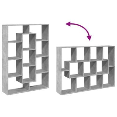 Boekenkast 102x29x143 cm bewerkt hout betongrijs