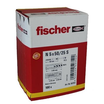 fischer nagelpluggen [100x] - N-S - 5x50 mm - 50352