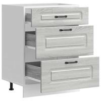 Keuken onderkast Kalmar bewerkt hout grijs sonoma eiken - thumbnail