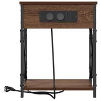 Nachtkastje 2 pcs bruin eikenkleur 41 x 31 x 51 cm Bewerkt hout - thumbnail