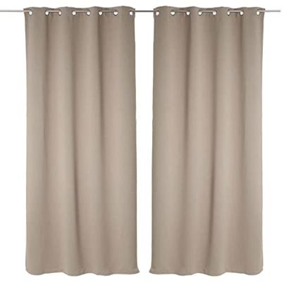 Gordijnen Atmosphera Ondoorzichtig Grijs Polyester 2 Stuks (135 x 240 cm)