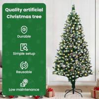 VidaXL Kunstkerstboom groen 180 cm pvc en staal en kunststof - thumbnail