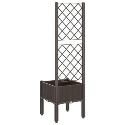 VidaXL Plantenbak met latwerk 40x40x142 cm polypropeen bruin VidaXL Plantenbak met latwerk 40x40x142 cm polypropeen bruin