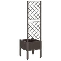 VidaXL Plantenbak met latwerk 40x40x142 cm polypropeen bruin - thumbnail