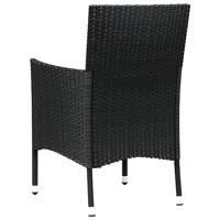 Tuinstoelen met kussens 4 st zwart poly rattan (alleen VK/IE/FI/NO) - thumbnail