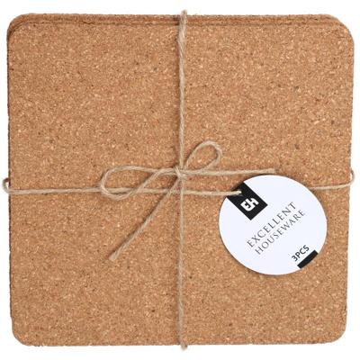 Excellent Houseware Kurken Onderzetters 3 Stuks