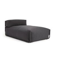 Kave Home Modulaire Outdoor Bank 'Square' Chaise Longue, kleur Donkergrijs - thumbnail