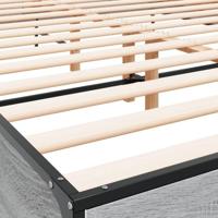 Bedframe bewerkt hout metaal grijs sonoma eiken 160x200 cm - thumbnail