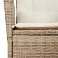 4-delige Tuinset met kussens poly rattan beige - thumbnail