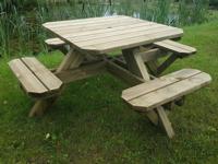 Vierkante picknicktafel TRAPANI 8 personen noorse den/spar - thumbnail