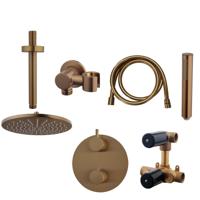 Wiesbaden Inbouw Regendouche Set Caral Rond Plafonduitloop Geborsteld Brons Koper - thumbnail