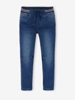 Rechte fleecebroek jongens denim look stone midden - thumbnail